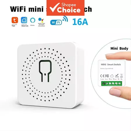 Interruptor Inteligente Axus WiFi DIY 2 Vias 16A Mini Funciona Com Tuya Controle Sem Fio Temporizador Relé Automação Par