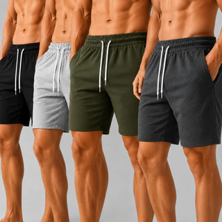 Kit 4 Bermudas Moletom Masculina Básica Lisa Confortável Ideal para Academia Treino e Esporte