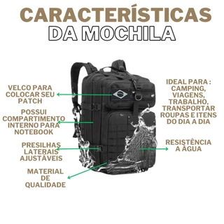 PRIDEMI Mochila militar tática mochila para caminhadas/montanhismo tecido Oxford capacidade de 50 litros
