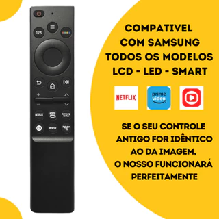 Controle Remoto SAMSUNG TV Smart Netflix Prime Globoplay | Reposição | Compatível | Universal