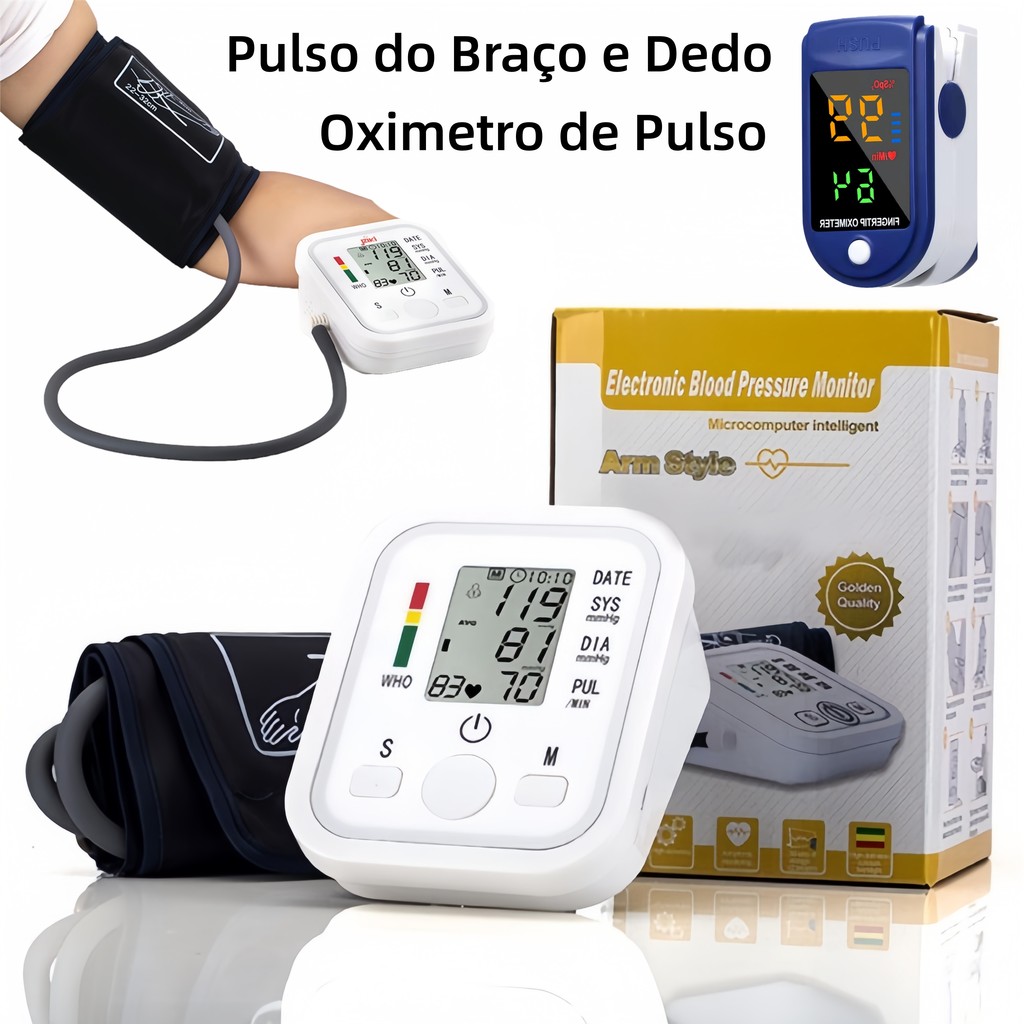Aparelho Medidor De Pressão Arterial Digital De Braço Alta Precisão Com ...