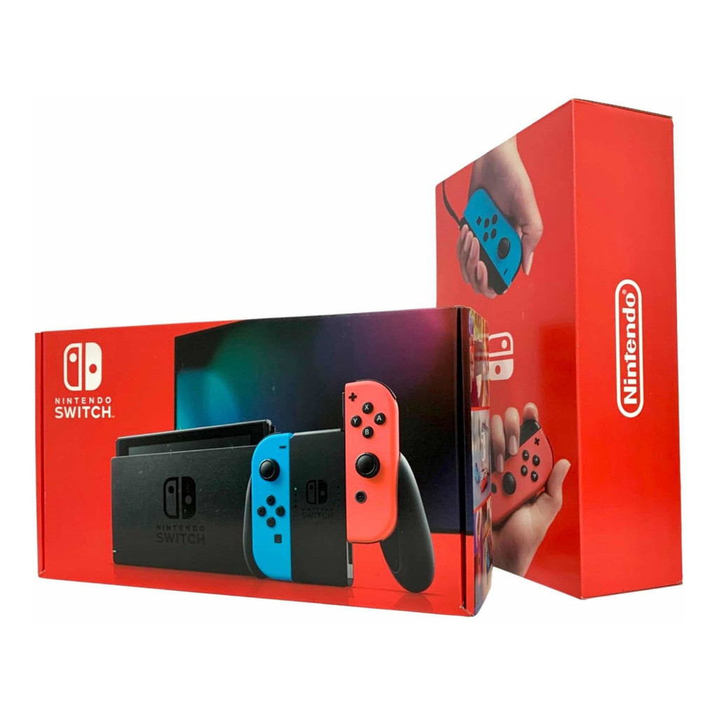 Console Nintendo Switch V2 32GB Preto Com Azul e Vermelho Neon