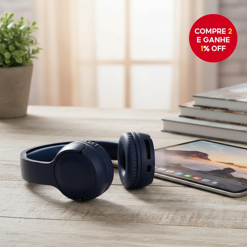 Fone de Ouvido Bluetooth Dobrável com Graves Potentes, Design à Prova d ...