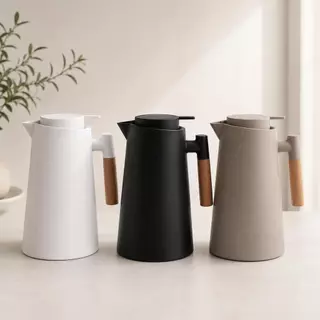 Garrafa Térmica Toquio 1L de Pressão para Café Chá Leite Água Quente e Fria com Alça Ergonômica Cinza Uso Diário Moderna