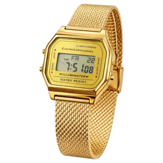 Relógio Feminino Digital Minimalista com Pulseira Ajustável e Alarme