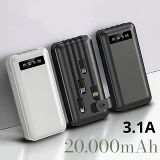 Carregador Power Bank Portátil de celular 20000mah Universal Saida 4 Cabos REAL