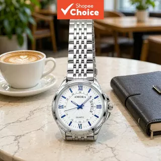Relógio De Quartzo Redondo De Aço Inoxidável Masculino Calendário Esportivo Negócios Casual Pulso De Luxo