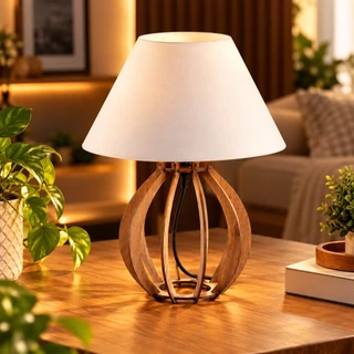 Kit 2 unidades Abajur Cupula Branco - Luminária Para Decoração Quarto e Sala