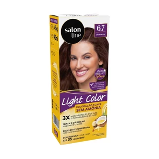 Coloração Light Color 6.7 Chocolate Salon Line Salon Line em Oferta na Shopee