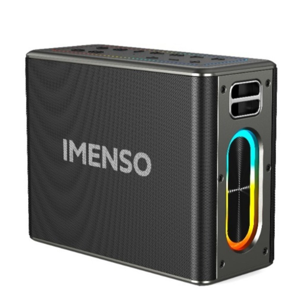 Caixa De Som Sem Fio 120W Vem 2 Microfones e Alça Portátil de