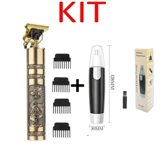 KIT masculino - Barbeador e aparador de pelos Maquina cortar cabelo