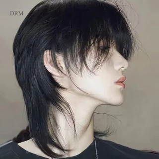DRM Japão Tainha Cosplay Extensões De Cabelo Sintético Moda Bonito Jovem Masculino Perucas Respirável Cabeça Capa Reta P