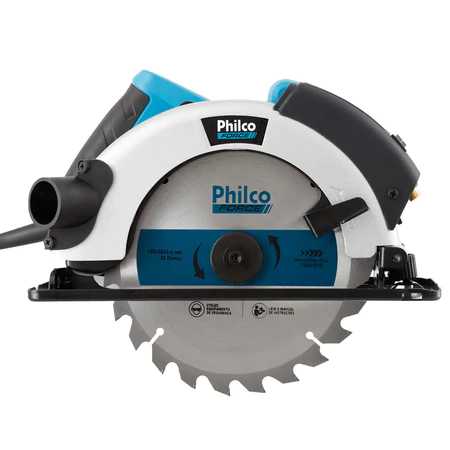 Serra Circular Elétrica Philco PSC01 185mm 1500W Azul celeste
