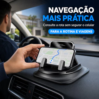 Suporte Celular Carro 360° Painel Universal Antiderrapante Estável Impermeável Fácil Instalação