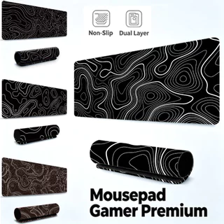 Mousepad Gamer Grande 80x30cm Antiderrapante Design Linha Contorno para Jogo e Escritório