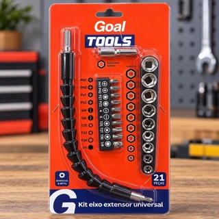 Kit Extensor Prolongador Flexível Parafusadeira Universal 250mm Bits Soquetes