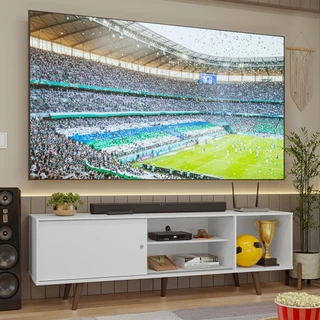 Rack para TV até 80 Polegadas 160cm com Pés Branco/Rustic Torino Madesa em Oferta na Shopee