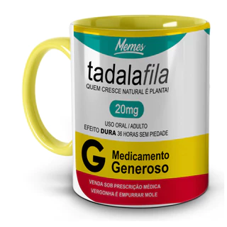 Caneca Meme Tadalafila 20mg Engraçada Presente Criativo Masculino para Homem 325ml