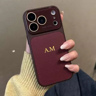 Capa DIY De Couro Com Nome Personalizado Para iPhone 18 17 16 15 14 13 12 11 Pro Max 3D Gravação A Quente