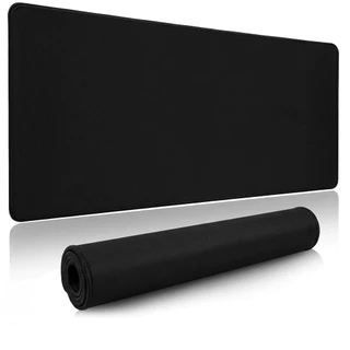 Mousepad Grande Cor Sólida Minimalista 800x300mm, Tapete de Mesa Antiderrapante, Borda Costurada Reforçada