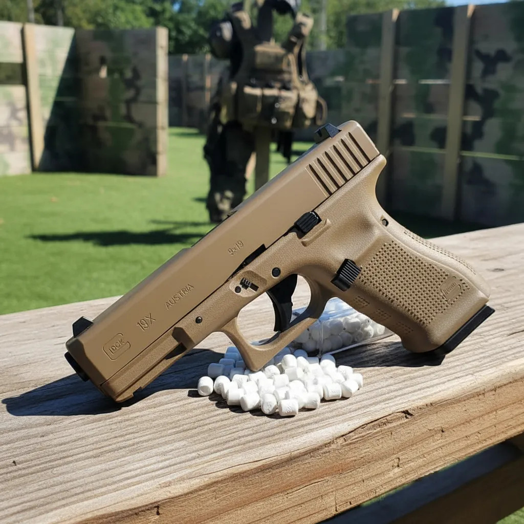 Pistola Airgun Glock G19x Tan Gen5 + Co2 + Esferas 4,5 - Umarex