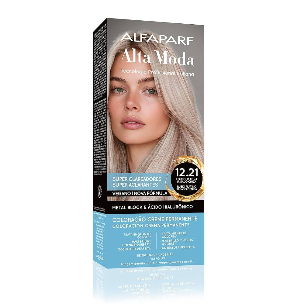 Tintura de Cabelo Alfaparf Alta Moda 12.21 Loiro Platinado Irisado cinz ...