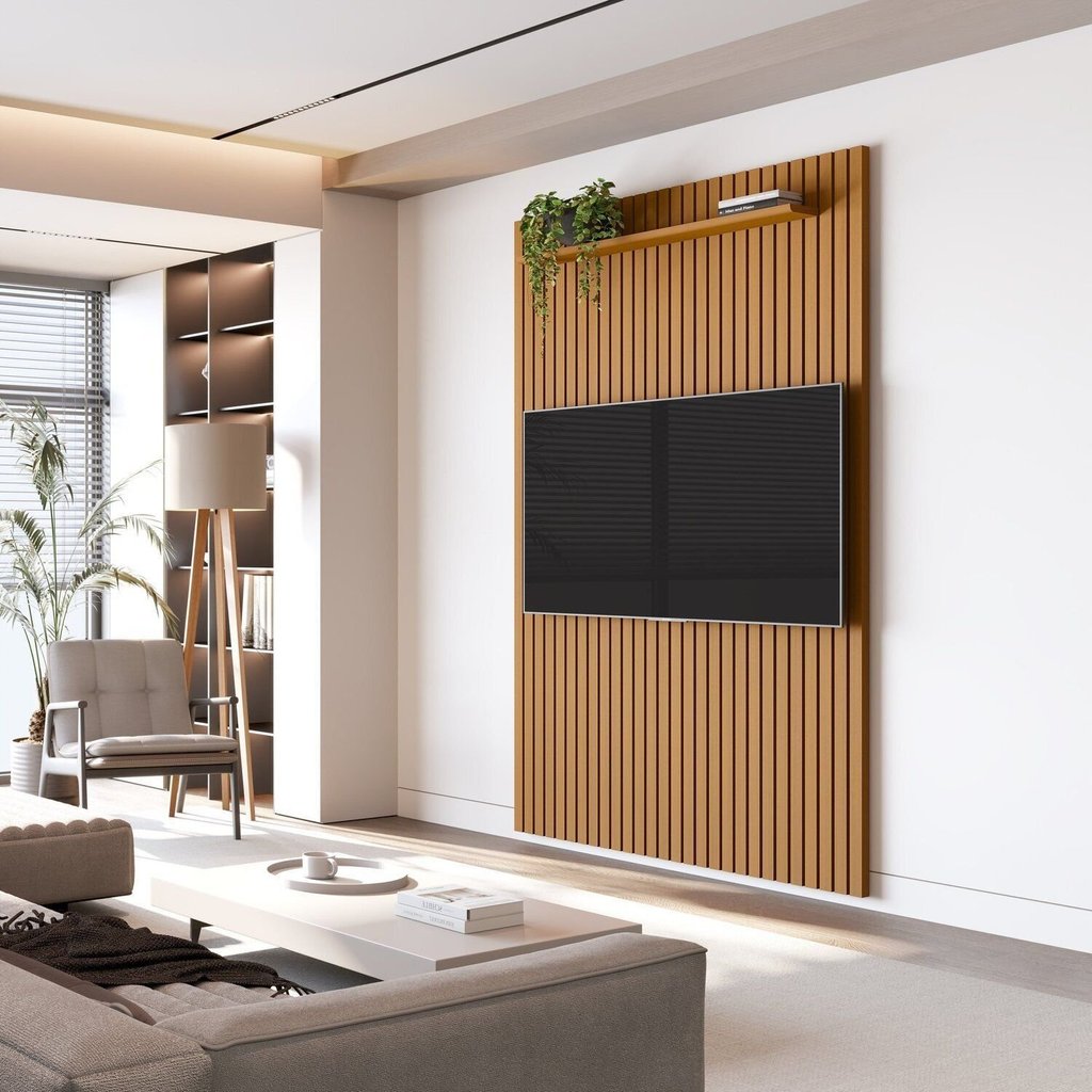 Painel para TV 55 Polegadas Ripado Arbo Cedro | Shopee Brasil