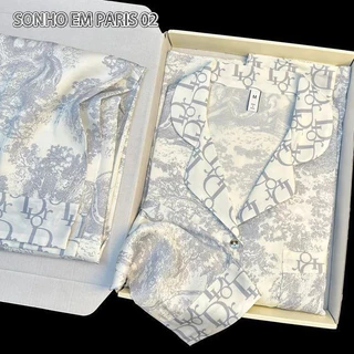 Pijamas de Seda Gelada para Mulheres Primavera Outono Manga Longa Estilo Simples e Fino Loungewear Verão 6A1V em Oferta na Shopee