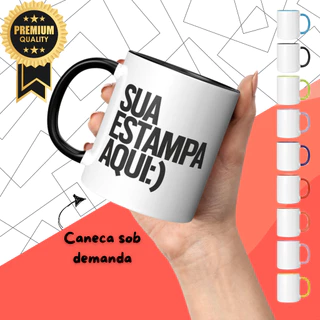 Caneca Xícara de Porcelana Personalizada Premium Eventos Presentes Celebrações Escolha a sua Arte