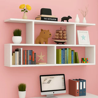 Nicho Decorativo Organizador De Livros Epic 90cm Mdf Sala Quarto Branco Branco em Oferta na Shopee