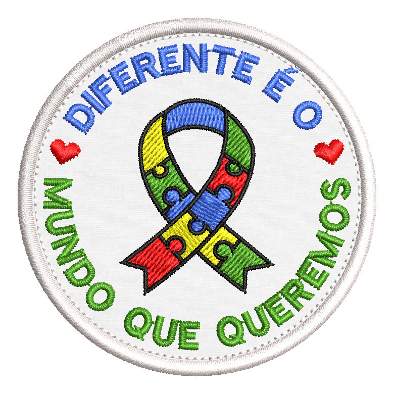 Patch Bordado Autismo Fita Colorida 7x7cm | Shopee Brasil