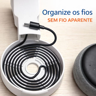 Suporte Alexa Echo Dot 3 Fixação Na Tomada Organizador De Cabos Sem Fio Aparente