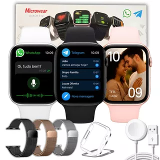 Smartwatch Relogio S12 Série 12 Relógio Inteligente Amoled Microwear Whatsapp Telegram NFC GPS 46mm Lançamento Original