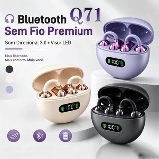 Fone Q71 Bluetooth Sem Fio para Gamer e Esporte, Baixa Latência e Fixação Segura, Android e iOS.