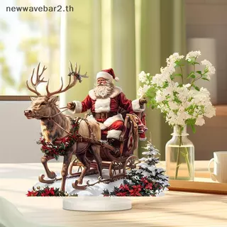 waveba Papai Noel Rena Trenó Decoração De Mesa Com Base 2D Acrílico Enfeites De Natal 2025 Navidad Fontes De Festa .