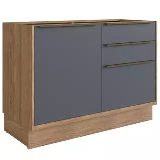 Balcão de Cozinha de Madeira MDF 100% Herval Ten, 1 Porta 3 Gavetas e 120 cm em Oferta na Shopee