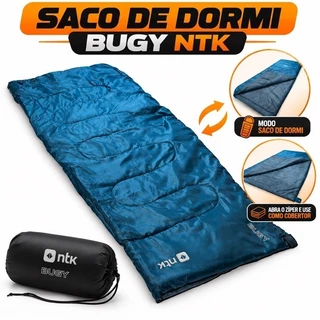 Saco de Dormir Bugy 2 em 1 para Camping Trilha Acampamento com Zíper Cobertor