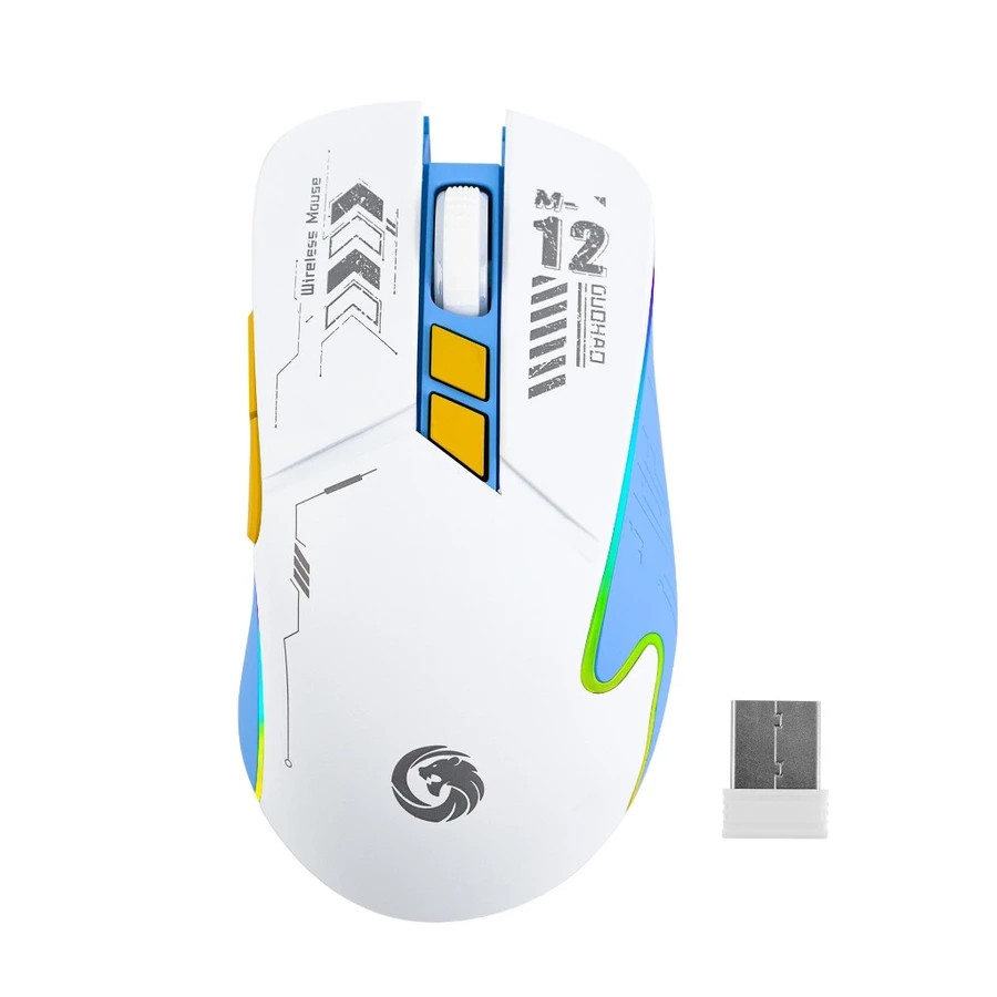 Mouse Sem Fio Recarregável Bluetooth 2.4G LED RGB Clique Silencioso ...