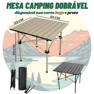 Mesa Para Camping Dobrável 55x53x49Cm Top House Metal De Acampamentos Com Bolsa Inclusa Grátis em Oferta na Shopee