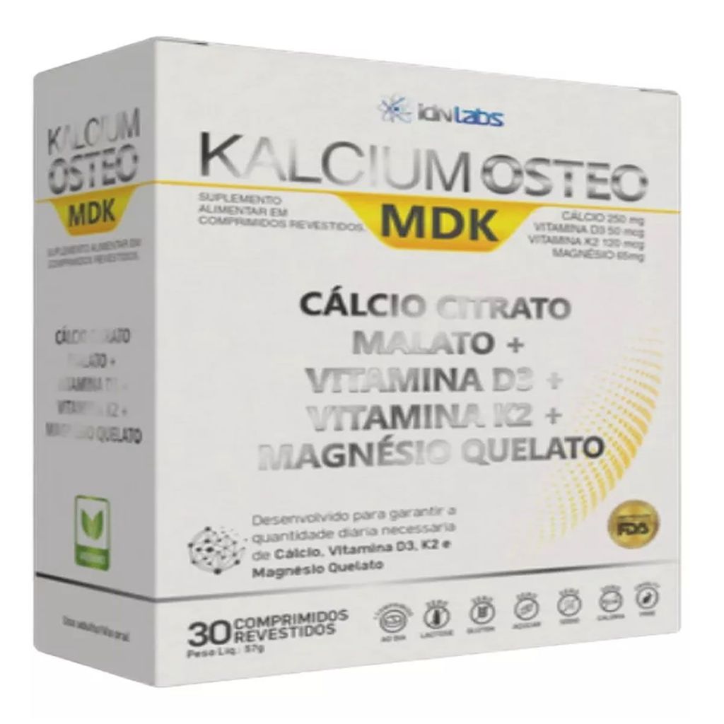 Kalcium Osteo Mdk - 30 Comprimidos - IDN Labs | Shopee Brasil