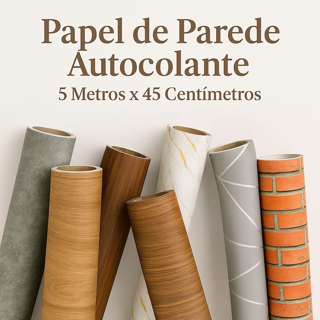 Papel de parede adesivo 5 METROS x 45 CM ripado marmorizado madeira ...
