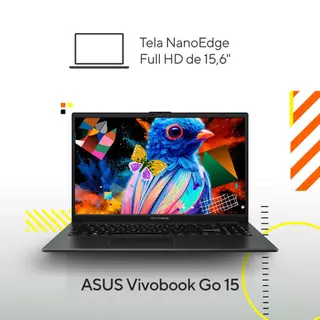 Notebook ASUS Vivobook Go 15 E1504FA AMD Ryzen 5 7520U 16GB Ram 512GB SSD Linux Tela 15,6"LED NJ1288