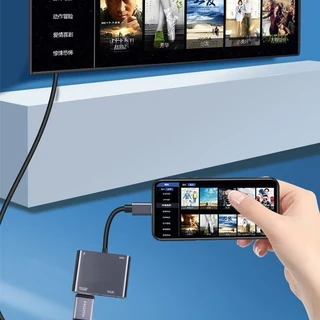 Adaptador USB C para HDMI 4K VGA USB 3.0 e Carregamento PD Hub 4 em 1