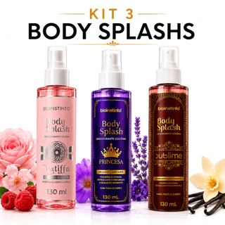 Kit 3 Body Splash Feminino Bio Instinto 130ml Latiffa Princesa Sublime Perfume Corporal Desodorante Colônia Inspiração