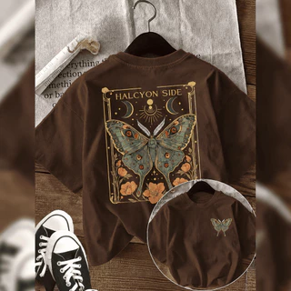 Camiseta Halcyon Side Mariposa Mística Estampada Algodão – Envio Imediato