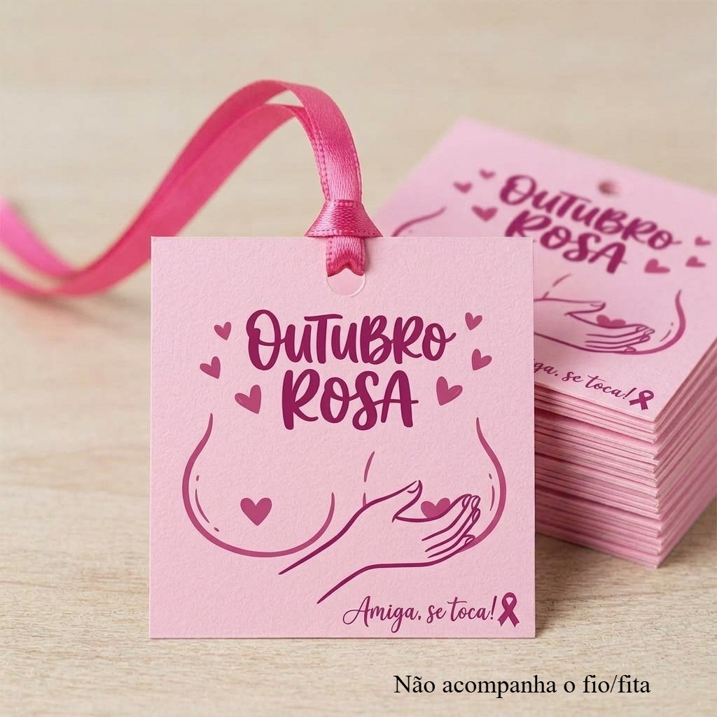 Tags Mini Cartões Outubro Rosa Mimo para Clientes Se toca | Shopee Brasil