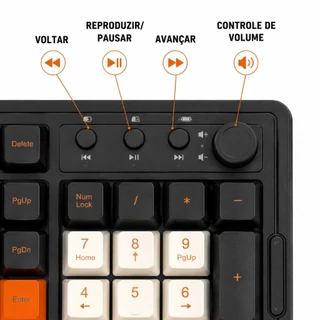 Kit Teclado e Mouse Gamer RGB Semi Mecânico 98 Teclas com Fio USB Controle de Volume
