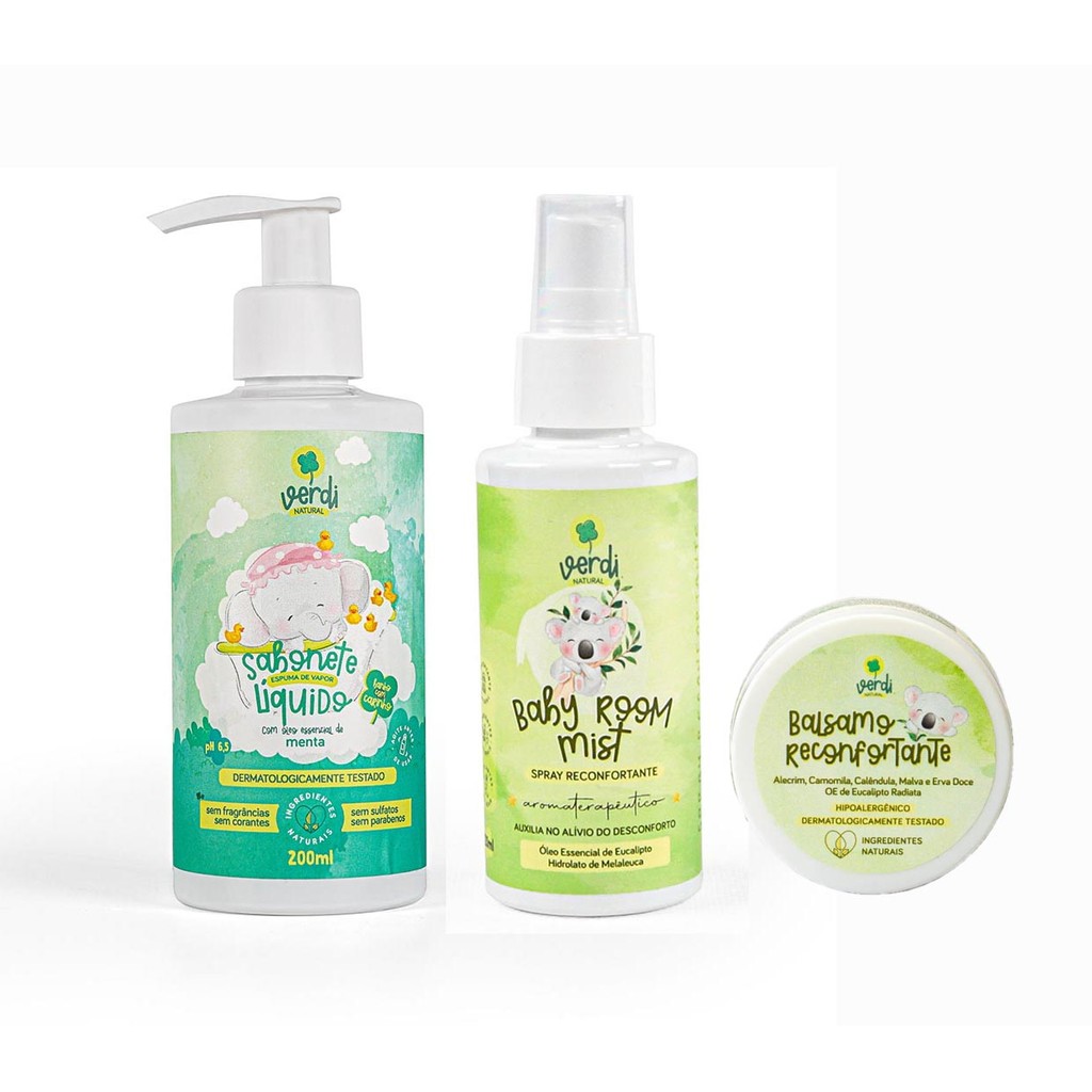Kit Xô Gripe Alívio Natural para Gripe do Bebê Verdi Natural | Shopee ...