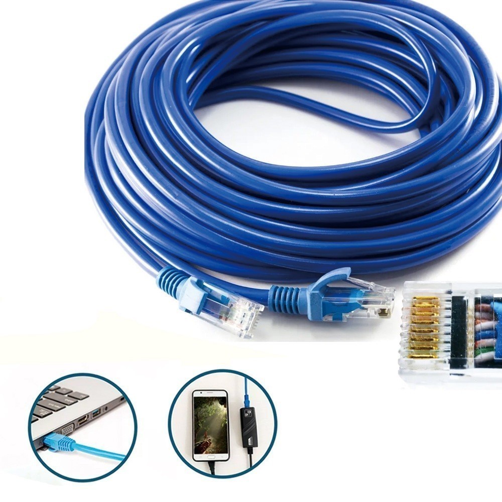 Cabo De Rede Azul RJ45 CAT5e/cat 6 Pc Notebook Router Smart TV ...