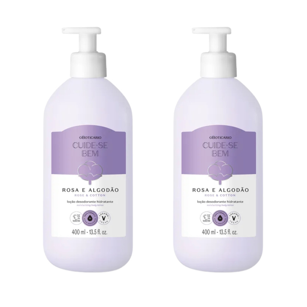 Kit 2 Loção Hidratante Desodorante Corporal Cuide se Bem Rosa e Algodão 400ml em Oferta na Shopee